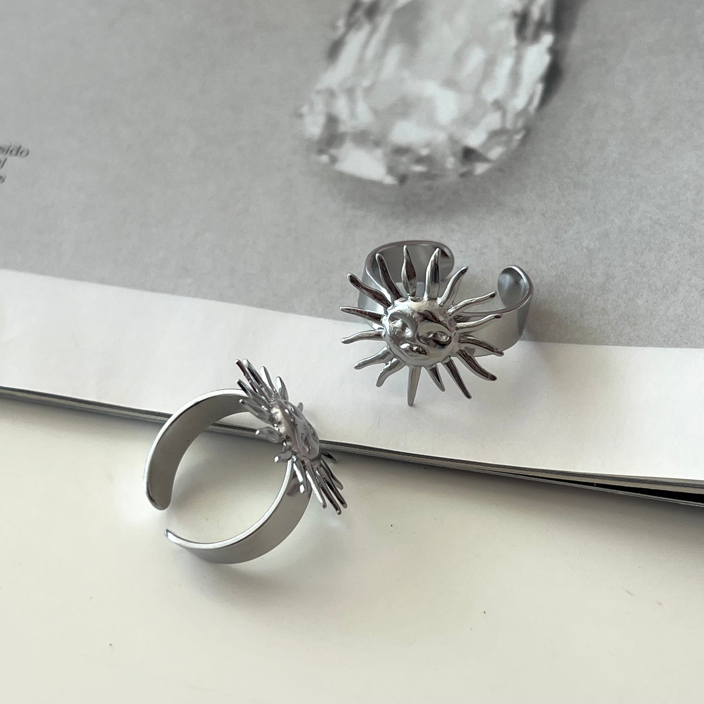 Silver sun Ring