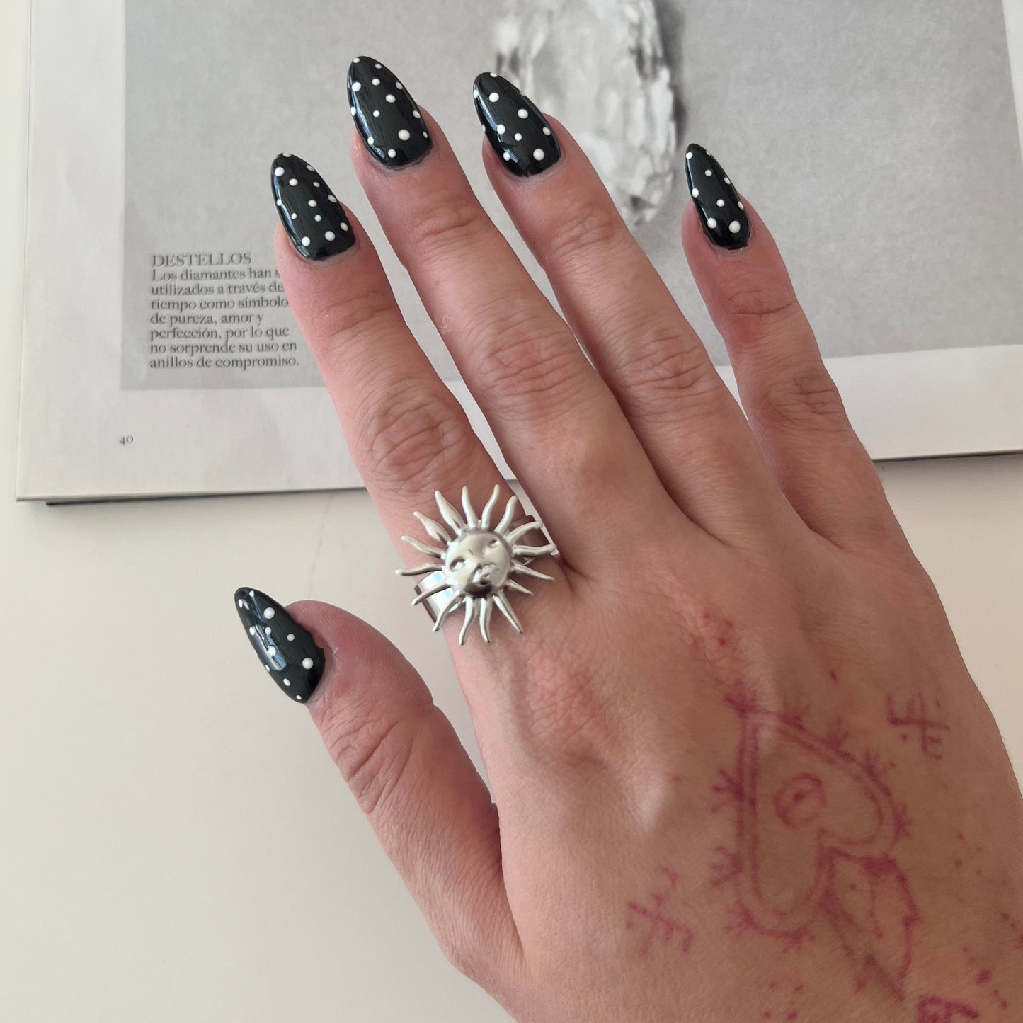 Silver sun Ring