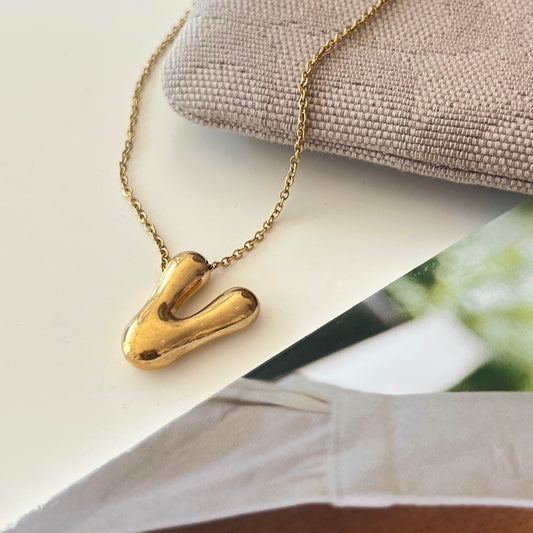 Initial V Necklace
