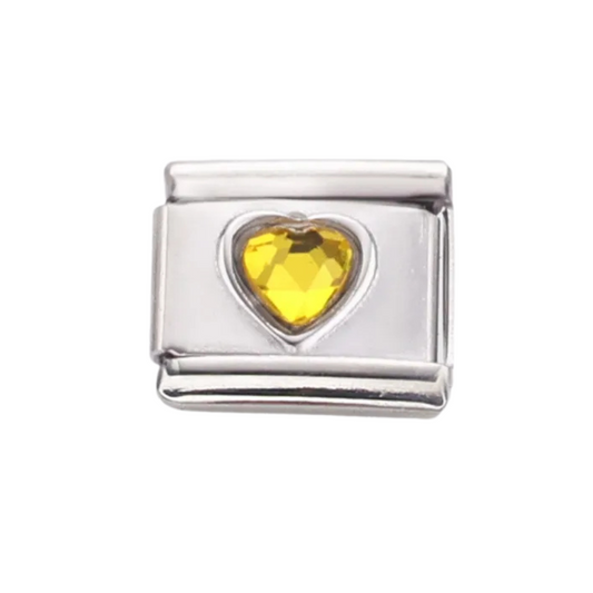 Yellow Heart Italian Charm